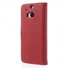 Lommebok Etui HTC One (M8) Classic Rød thumbnail