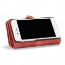 iPhone 7 4,7 - 2i1 Etui m/multikortlommer av lær Rød thumbnail