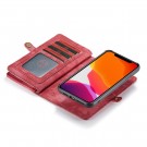 iPhone 11 Pro Max 6,5 2i1 Etui m/multikortlommer av lær Rød thumbnail