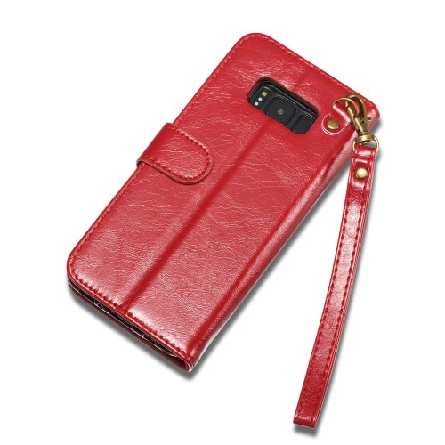 Galaxy S8+ (Pluss) 2i1 Etui m/2 kortlommer Classic Slim Rød