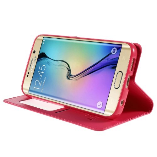 Slimbook Etui m/displayvindu for Galaxy S6 Edge Mercury Rosa
