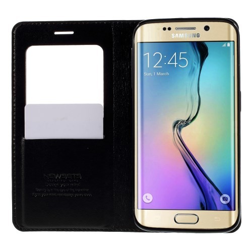 Slimbook Etui m/displayvindu for Galaxy S6 Edge Mercury Svart