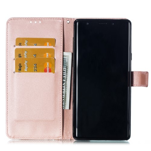 Galaxy Note 9 Lommebok Etui m/3 kortlommer Rosegull