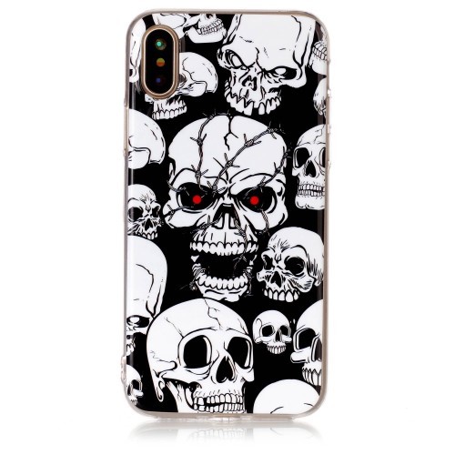 iPhone Xs/X 5,8 Deksel Art Selvlysende Skulls