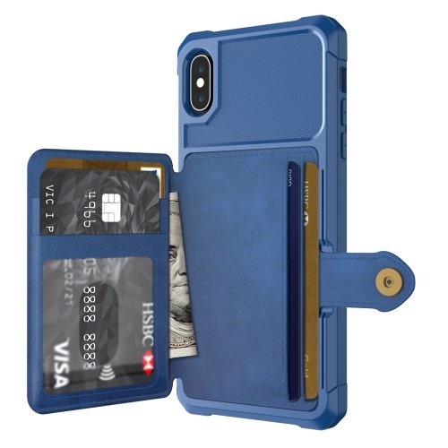 iPhone Xs Max Deksel Armor Wallet Midnattsblå