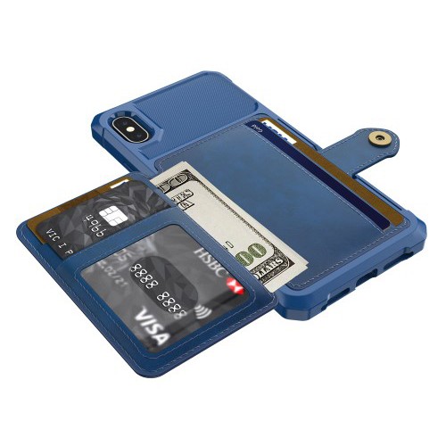 iPhone Xs Max Deksel Armor Wallet Midnattsblå