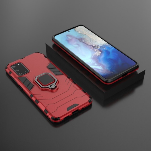 Galaxy S20 Ultra Deksel Armor Case m/kickstand Rød