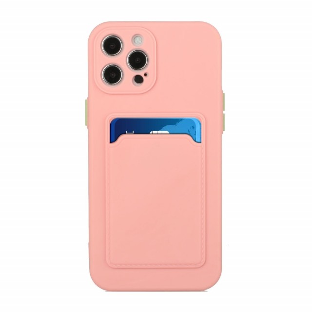 iPhone 13 Pro Max 6,7 Deksel SoftCase m/ Kortlomme Rosa
