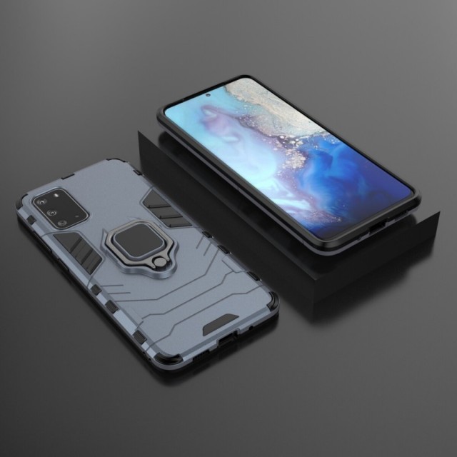Galaxy S20+ (Pluss) Deksel Armor Case m/kickstand Lys Blå