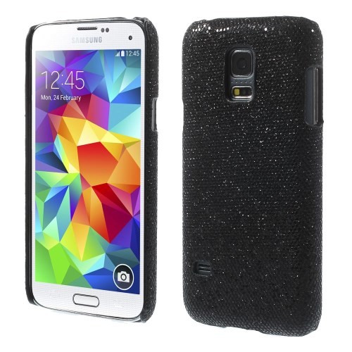 Deksel for Samsung Galaxy S5 Mini Glitter Svart