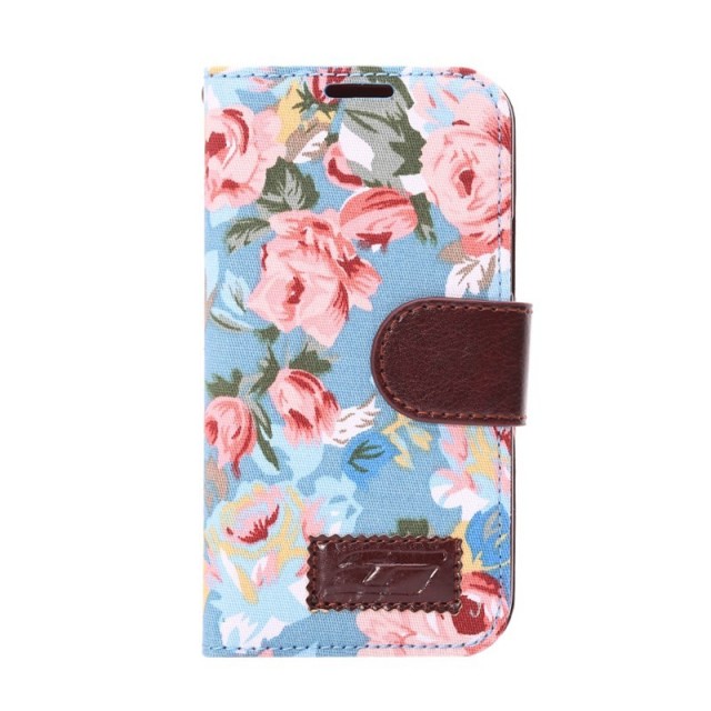 Lommebok Etui for Samsung Galaxy S5 Mini Rose Lys Blå