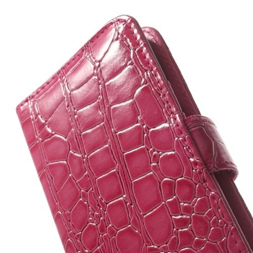 Etui for iPhone 6 Croco m/kortlommer Rosa