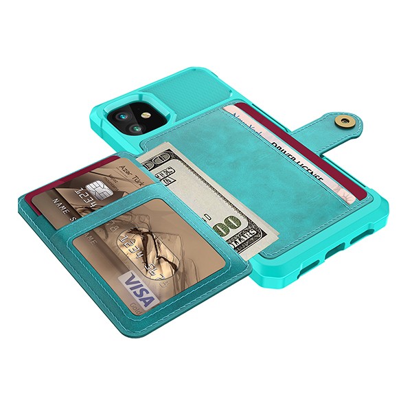 iPhone 12 Mini 5,4 Deksel Armor Wallet Turkis