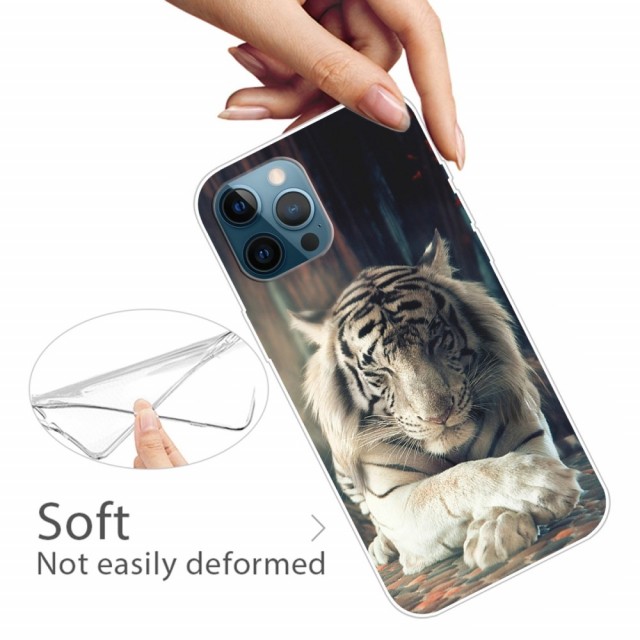 iPhone 12 6,1" / iPhone 12 Pro 6,1" Deksel Art White Tiger