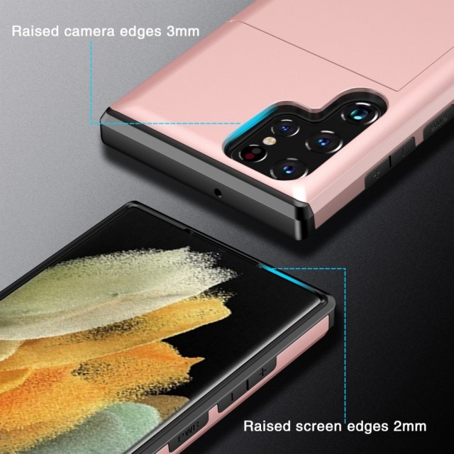 Galaxy S22 Ultra PocketCase Deksel m/kortlomme Rosa