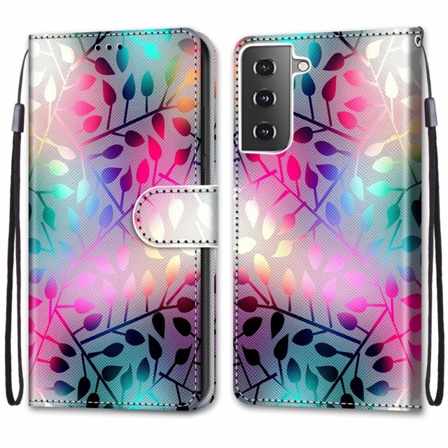Galaxy S21 Lommebok Etui Art Frosted Leaves