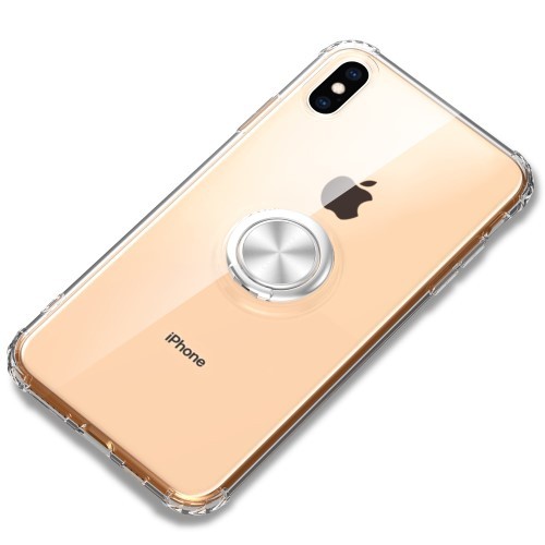 iPhone XS Max 6,5" Deksel m/ metallplate Transparent