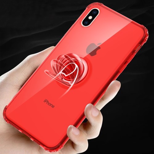 iPhone XS Max 6,5" Deksel m/ metallplate Rød