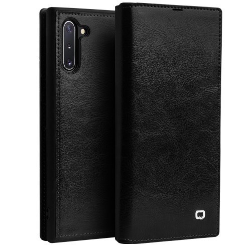 Galaxy Note 10 Slimbook Etui Lær m/kortlommer Svart