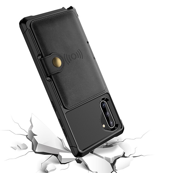 Galaxy Note 10+ (Pluss) Deksel Armor Wallet Svart