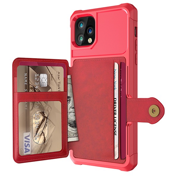 iPhone 11 Pro 5,8" Deksel Armor Wallet Rød