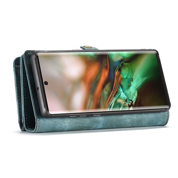 Galaxy Note 10+ (Pluss) 2i1 Etui m/multikortlommer av lær Petroleumsblå