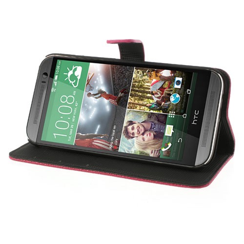 Lommebok Etui HTC One (M8) Classic Rosa