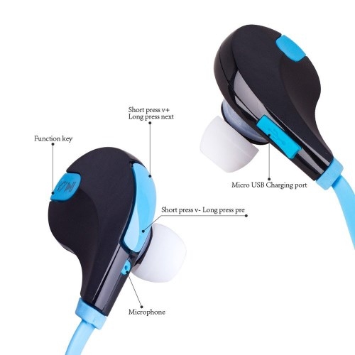 Bluetooth Handsfree Stereo Øreplugger Activ Blå