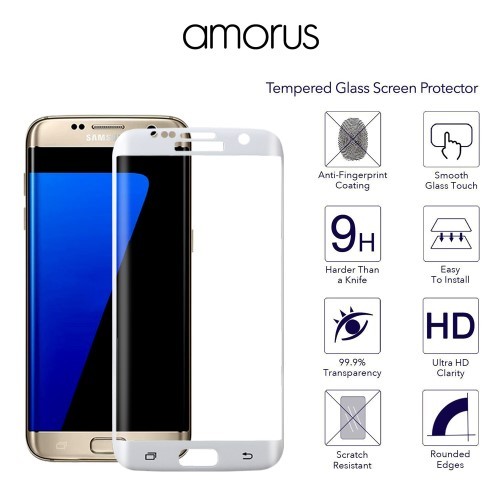 1 stk 3D Skjermbeskytter av herdet glass for Galaxy S7 Hvit Ramme