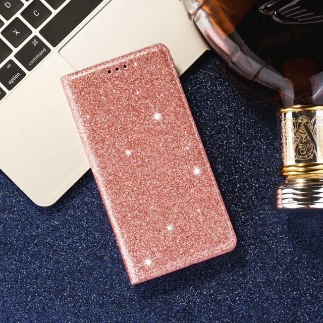 Galaxy S21 Slimbook Etui Glitter Rosa