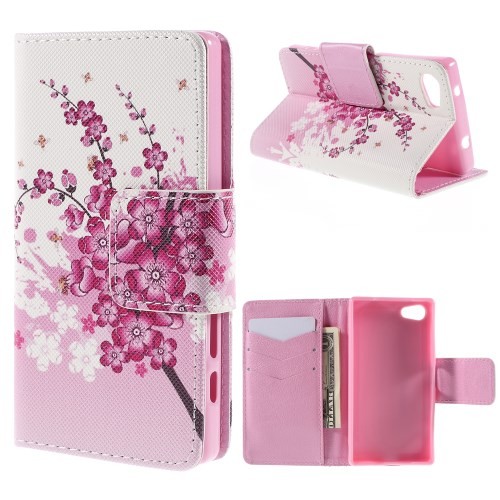 Lommebok Etui for Xperia Z5 Compact Art Blomster & Bier