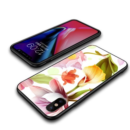 iPhone Xs/X 5,8 Deksel Flower Pink/Yellow/Red