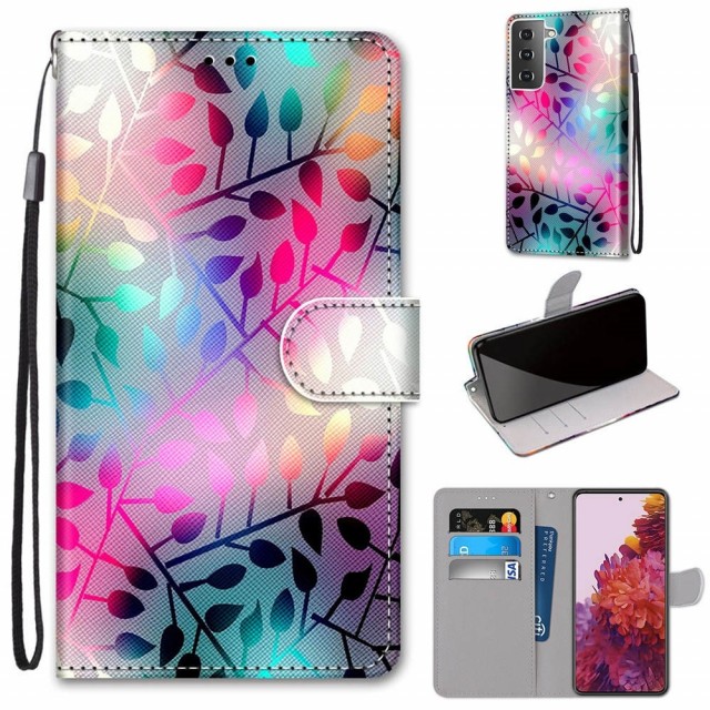 Galaxy S21 Lommebok Etui Art Frosted Leaves