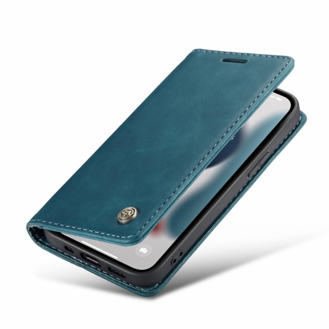 iPhone 13 6,1 Lommebok Etui Retro Lux Petroleumsblå