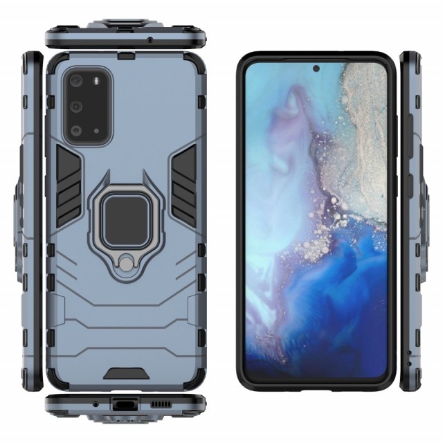 Galaxy S20 Deksel Armor Case m/kickstand Lys Blå
