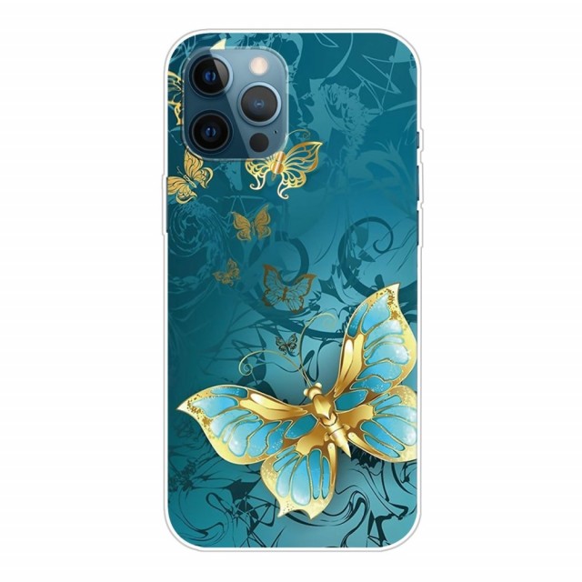iPhone 12 6,1" / iPhone 12 Pro 6,1" Deksel Art Golden Butterfly