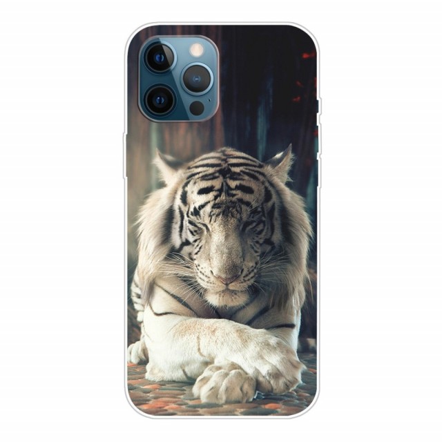iPhone 12 Pro Max 6,7 Deksel Art White Tiger