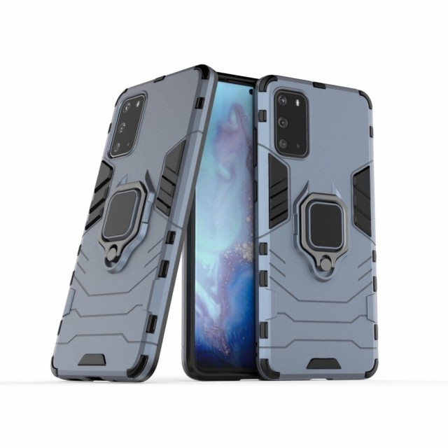 Galaxy S20 Ultra Deksel Armor Case m/kickstand Lys Blå