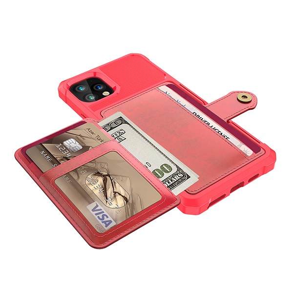 iPhone 11 Pro 5,8" Deksel Armor Wallet Rød